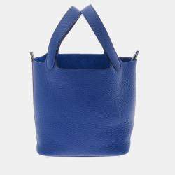 HERMES Padlock Bag Charm Black/Blue Royale Tadelakt Leather Chevre