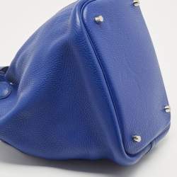 Hermes Bleu Electrique Taurillon Clemence Leather and Alligator Touch Picotin Lock 22 Bag