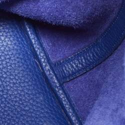 Hermes Bleu Electrique Taurillon Clemence Leather and Alligator Touch Picotin Lock 22 Bag