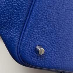 Hermes Bleu Electrique Taurillon Clemence Leather and Alligator Touch Picotin Lock 22 Bag