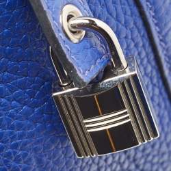 Hermes Bleu Electrique Taurillon Clemence Leather and Alligator Touch Picotin Lock 22 Bag