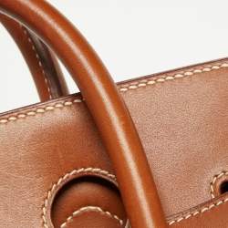 Pre Owned Hermes Gris Moyen/Fauve Wool and Barenia Leather Palladium Finish HAC Birkin 40 Bag