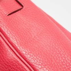 Hermes Rose Extreme Taurillon Clemence Leather Gold Finish Kelly Retourne 28 Bag