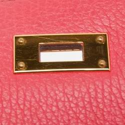 Hermes Rose Extreme Taurillon Clemence Leather Gold Finish Kelly Retourne 28 Bag