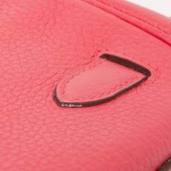 Hermes Rose Extreme Taurillon Clemence Leather Gold Finish Kelly Retourne 28 Bag