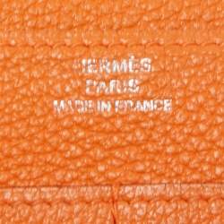 Pre Owned Hermes Orange Togo Leather Dogon Duo Wallet