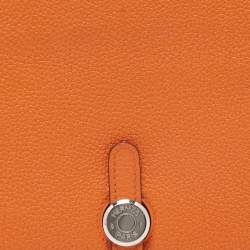 Pre Owned Hermes Orange Togo Leather Dogon Duo Wallet