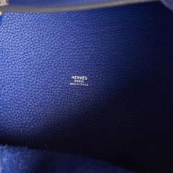 Hermes Bleu Electrique Taurillon Clemence Leather Picotin Lock 22 Bag