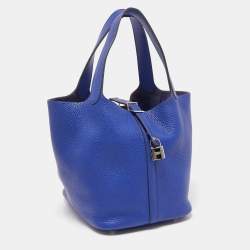 Hermes Bleu Electrique Taurillon Clemence Leather Picotin Lock 22 Bag