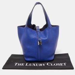 Hermes Bleu Electrique Taurillon Clemence Leather Picotin Lock 22 Bag