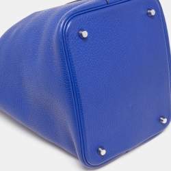 Hermes Bleu Electrique Taurillon Clemence Leather Picotin Lock 22 Bag