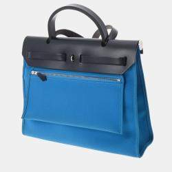 Hermès Herbag Handbag in Blue Fabric – Fancy Lux
