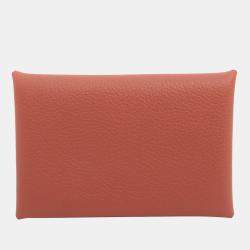 Hermes Fauve Barena Faubourg Leather City 3cc Card Holder