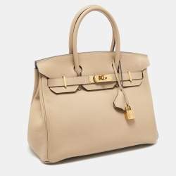 Hermes Trench Togo Leather Gold Finish Birkin 30 Bag