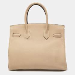 Hermes Trench Togo Leather Gold Finish Birkin 30 Bag