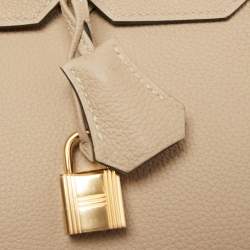 Hermes Trench Togo Leather Gold Finish Birkin 30 Bag