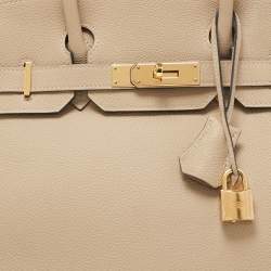 Hermes Trench Togo Leather Gold Finish Birkin 30 Bag