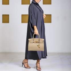 Hermes Trench Togo Leather Gold Finish Birkin 30 Bag