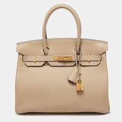 Hermes Craie Epsom Leather Gold Finish Birkin 30 Bag Hermes