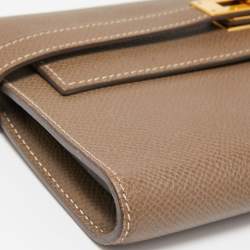 Hermes Taupe Epsom Leather Classic Kelly Wallet