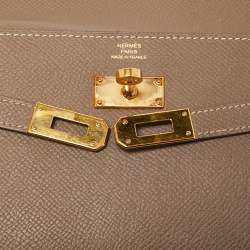 Hermes Taupe Epsom Leather Classic Kelly Wallet