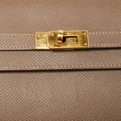 Hermes Taupe Epsom Leather Classic Kelly Wallet