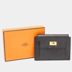 Hermes Black Epsom Leather Kelly Pocket Compact Wallet