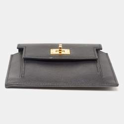 Hermes Black Epsom Leather Kelly Pocket Compact Wallet