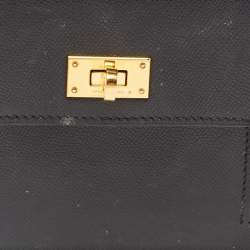 Hermes Black Epsom Leather Kelly Pocket Compact Wallet