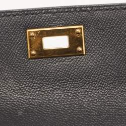 Hermes Black Epsom Leather Kelly Pocket Compact Wallet