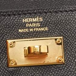 Hermes Black Epsom Leather Kelly Pocket Compact Wallet