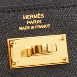 Hermes Black Epsom Leather Kelly Pocket Compact Wallet