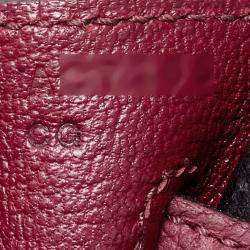 Hermès Rouge Grenat Togo Leather Gold Finish Birkin 25 Bag