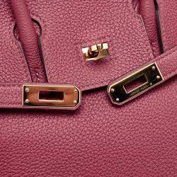 Hermès Rouge Grenat Togo Leather Gold Finish Birkin 25 Bag