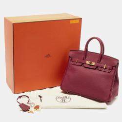Hermès Rouge Grenat Togo Leather Gold Finish Birkin 25 Bag