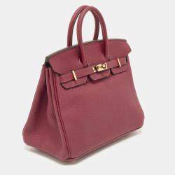 Hermès Rouge Grenat Togo Leather Gold Finish Birkin 25 Bag