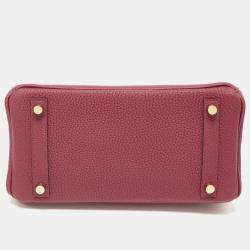 Hermès Rouge Grenat Togo Leather Gold Finish Birkin 25 Bag