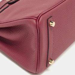 Hermès Rouge Grenat Togo Leather Gold Finish Birkin 25 Bag