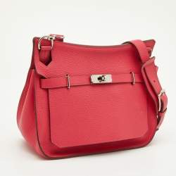 Hermès Rose Extreme Taurillon Clemence Leather Palladium Finish Jypsiere 28 Bag