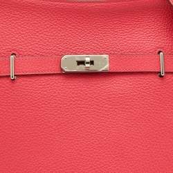 Hermès Rose Extreme Taurillon Clemence Leather Palladium Finish Jypsiere 28 Bag