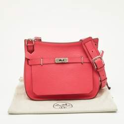 Hermès Rose Extreme Taurillon Clemence Leather Palladium Finish Jypsiere 28 Bag