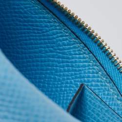 Hermes Celeste Epsom Leather Kelly Pocket Compact Wallet