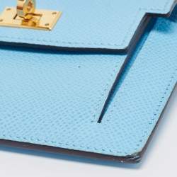 Hermes Celeste Epsom Leather Kelly Pocket Compact Wallet