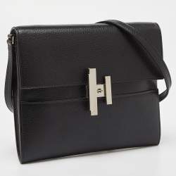 Pre Owned Hermes Black Chevre de Coromandel Leather Cinhetic To Go Wallet