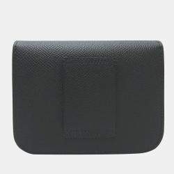 Hermes Constance B Engraved 2023 Made in Women's Bi-Fold Wallet with Coin  Fittings Seal Vaux Epsom Noir (Black) Hermes