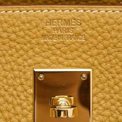 Hermes Curry Clemence Leather Gold Finish Birkin 40 Bag