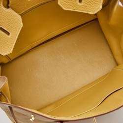 Hermes Curry Clemence Leather Gold Finish Birkin 40 Bag