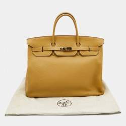 Hermes Curry Clemence Leather Gold Finish Birkin 40 Bag