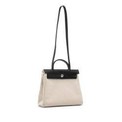 Hermes Beige/Black Toile Criss Herbag 31