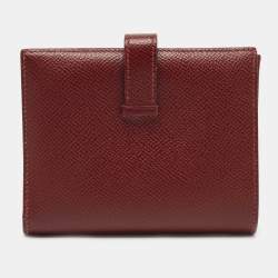 Hermes Rouge Sellier/Cuivre Epsom Leather Bearn Compact Wallet